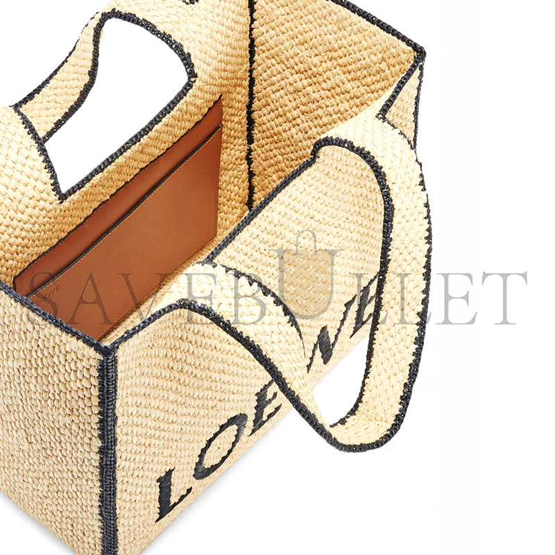 L0ew* large font tote in raffia a685b60x03 (36.5*30.5*17cm)